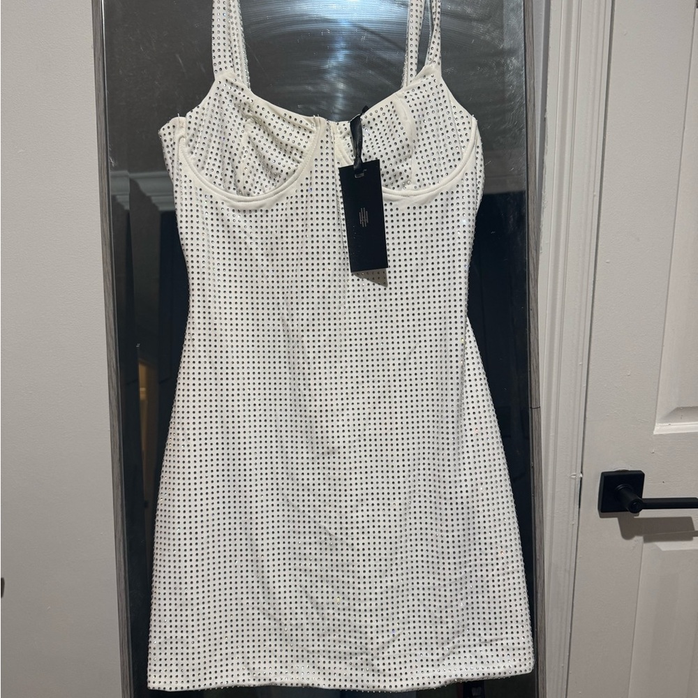 Chic White Mini Dress - Picture 3 of 3